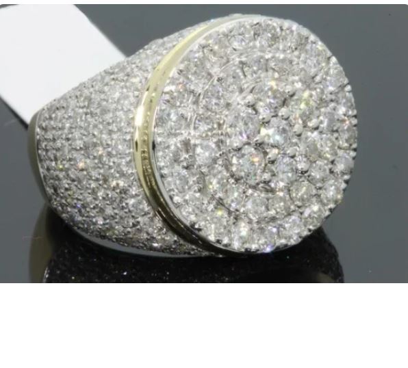Milangirl Big Hip Hop Rhinestone Men Out Bling Square Ring Pave Setting CZ Wedding Engagement Rings Top Quality