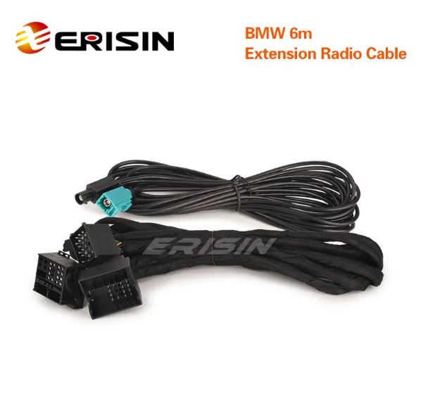 Erisin BM6M Universal 6M Long Radio & Power Extension Wiring Harness For BMW 3er 5er X5 M3 M5 E46 E38 E39 E53 Car Stereos Units