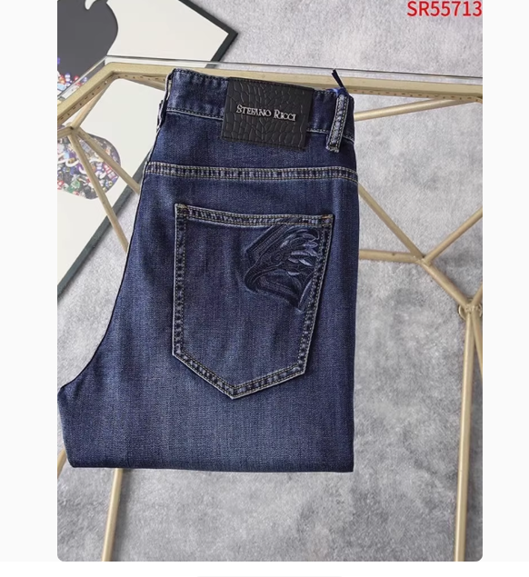 Stef*no R*ci jeans 2025ss spring and summer thin new comfortable Stephen SR embroidery casual men's fashion brand