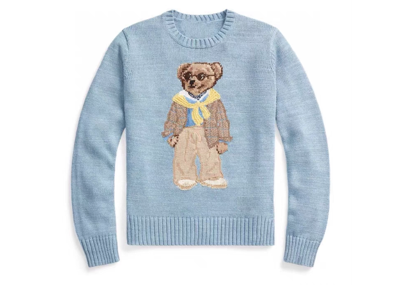Women's Sweater R*L Pure Cotton 2025 Early Spring Bear Knitwear