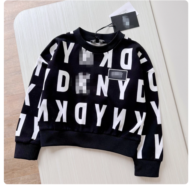 4-16 years old children's clothing exported to Europe round neck sweatshirt girl big child personality short jacket with bold letter print