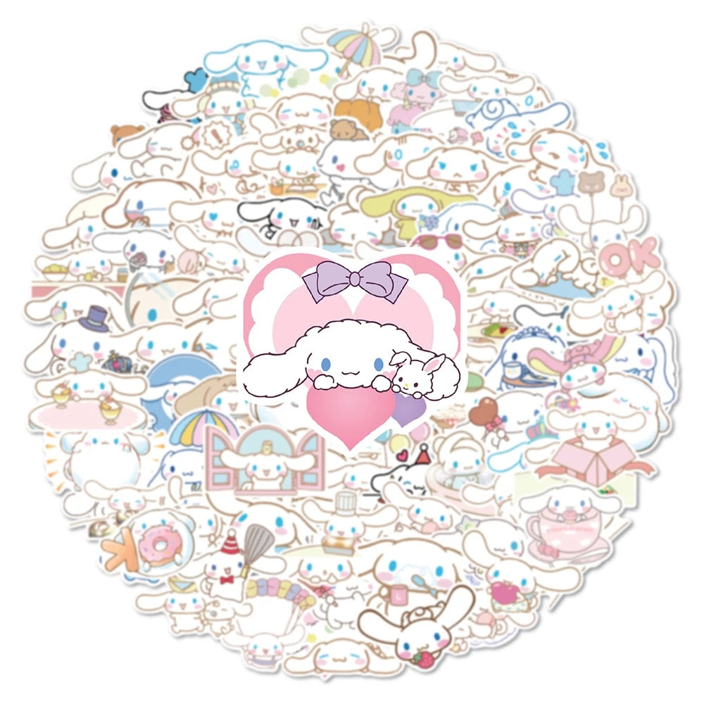 10/30/50/100PCS Cinnamoroll Anime Cartoon Stickers Cute Decals DIY Phone Scrapbook Luggage Helmet Graffiti Funny Sticker Gift