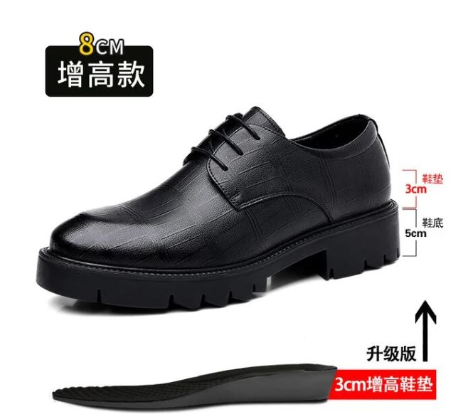 5 8 10cm Heel Cow Leather Platform Shoes for Men Fashion Casual Spring Autumn Increase Shoes Male New Designer Shoe Men