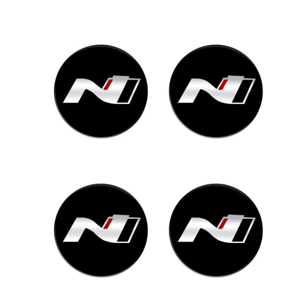 4Pcs 56mm N Logo Car Wheel Center Stickers Hub Decal Styling For Hyundai N LINE i30 i20 Sonata Accent Tucson Elantra Veloster