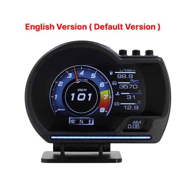 Vjoycar V60 Newest Head Up Display Auto Display OBD2+GPS Smart Car HUD Gauge Digital Odometer Security Alarm Water&Oil Temp. RPM