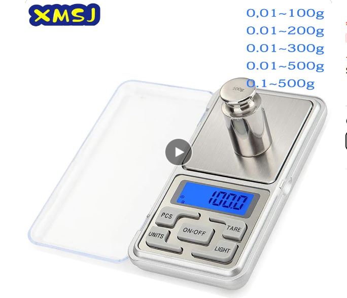 100/200/300/500g 0.01/0.1g Mini Digital Scale High Accuracy Backlight Electric Pocket Scale For Jewelry Gram Weight For Kitchen