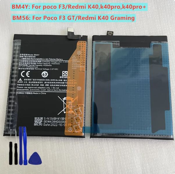 New High Quality BM4Y BM56 Battery For Poco F3 GT For Redmi K40 Gaming \ K40 Pro Battery + Tools