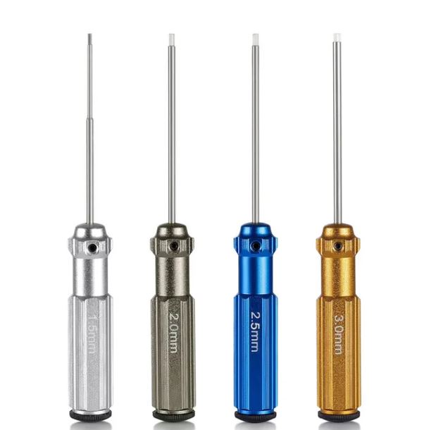 Top Quality Titanium Nitride TiNi Hex Driver Wrench Screwdriver 4 Piece Set 1.5mm/2mm/2.5mm/3.0mm For RC Helicopter