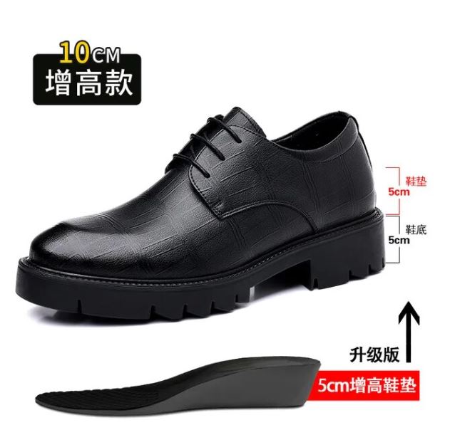 5 8 10cm Heel Cow Leather Platform Shoes for Men Fashion Casual Spring Autumn Increase Shoes Male New Designer Shoe Men