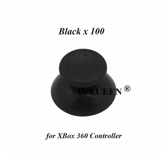 IVYUEEN 100 PCS Black Analog Stick Cap for PlayStation 5 4 PS5 PS4 PS3 Controller Thumb Grip Cover for XBOX 360 One Series X S