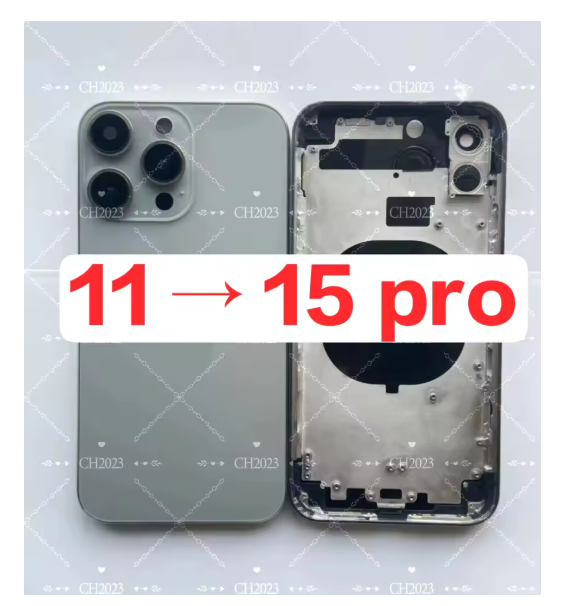 Titanium Diy housing For 11 like 15 Pro Chassis 11 Convert to 15Pro Backshell Middle Frame Replacement with Gift