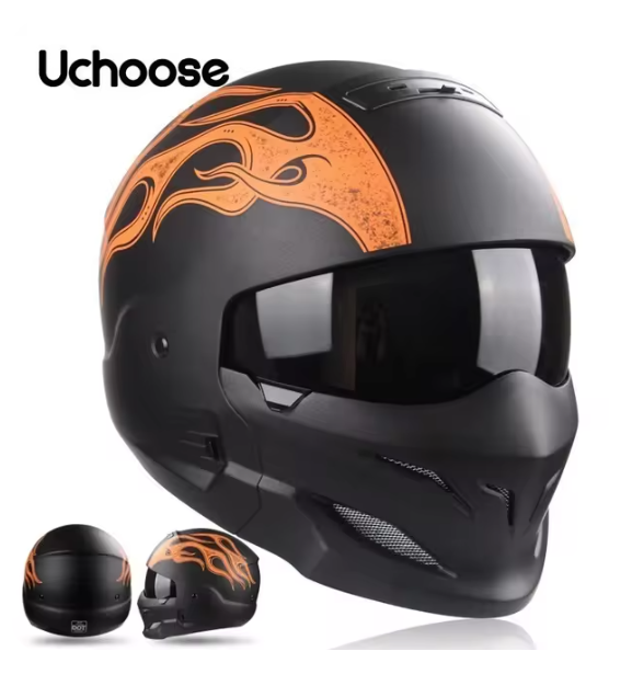 Combination Helmet Detachable Multi-purpose Combination Helmet Motorcycle Locomotive Personality Half Predator Helmet