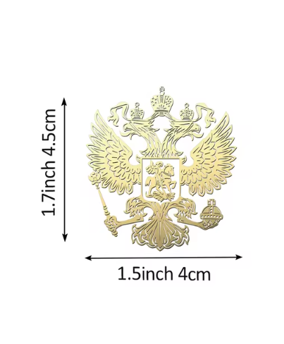 1/2PC Coat of Arms of Russia 3D Nickel Metal Car Sticker Russian Federation Eagle LOGO Auto Motorcycle Bicycle Laptop Decoration