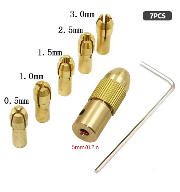 7Pcs/12pcs Brass Collet Mini Drill Chucks For Electric Motor Shaft Drill Bit Tool Chuck Adapter Quick Release Keyless Bit Adapt