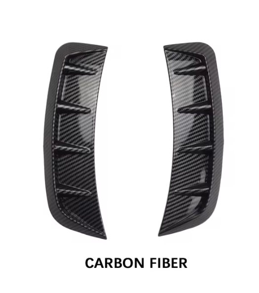 2Pcs Auto Front Bumper Side Wing Air Intake Flow Vent Hood Exterior Decorative Sticker Cover Black Carbon Fiber Car Styling