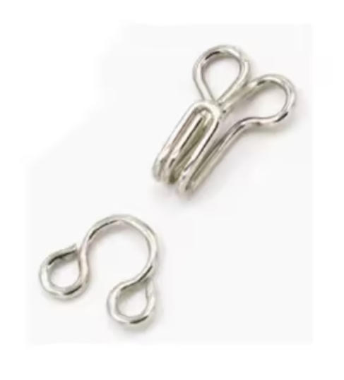 DIY 200Pairs/lot 0/1/2# Metal Brass Hook Eye Pant Skirt Dress Bra Underwear Small Hooks Silver/Black Nickle free shipping HE-002