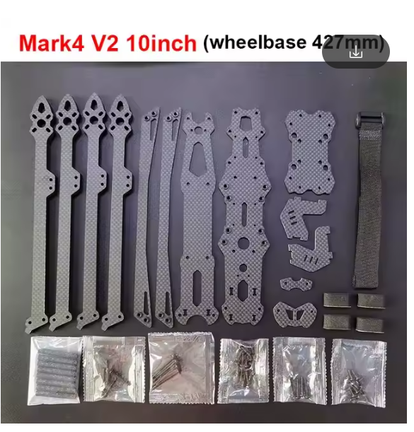 Mark 4 Mark4 V2 7inch 295mm / 8inch 367mm / 9inch 387mm / 10inch 427mm 3K Through Rack HD Drone FPV Carbon Fiber Bracket