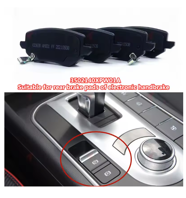 3502140XPW01A Rear wheel brake pads are suitable for high-quality ceramic materials from Great Wall Poer