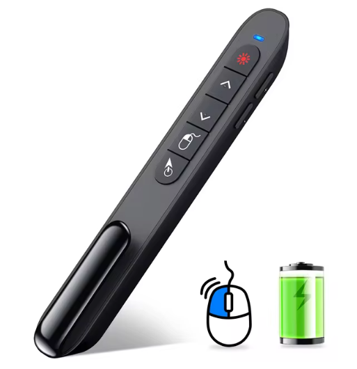 Rechargeable Wireless Presenter with Air Mouse Function Red Light Pointer Remote Control Presentation Clicker For Powerpoint