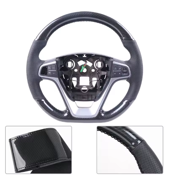 OEM Fit For Chevrolet Cruze 2009-2014 Aveo Orlando Ravon R4 Car Steering Wheel Cover Carbon Fiber Stitched Leather Anti-Slip