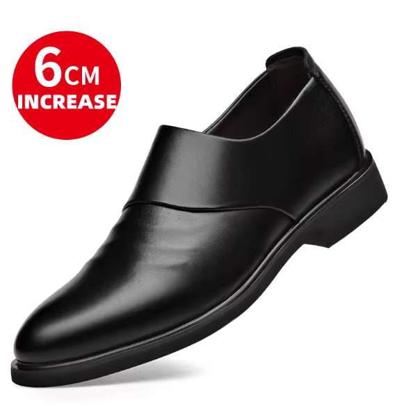New Genuine Leather Men's Flat / 6CM Heightening Elevator Shoes Business Formal Leather Shoes Man British Casual Wedding Shoes