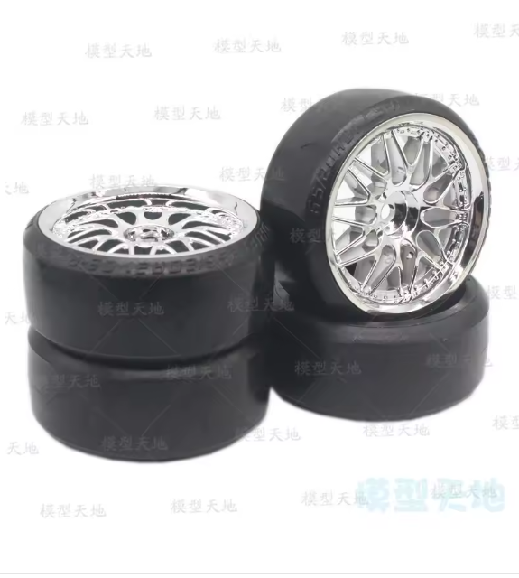 4pc 1/10 Drift Car Tires 26*64MM Plastic Wheel Rim Hard Tyre Hex 12MM for HSP Tamiya HPI Kyosho 94123 D3 D4 CS XIS TT02 1010