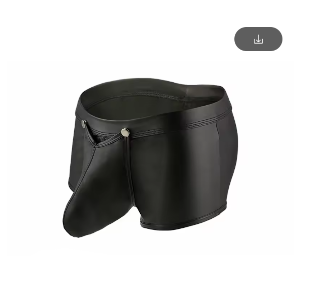 CLEVER-MENMODE Big Penis Pouch Boxer Sexy Men Underwear Faux Leather Boxershorts Open Front Underpants Erotic Lingerie Panties