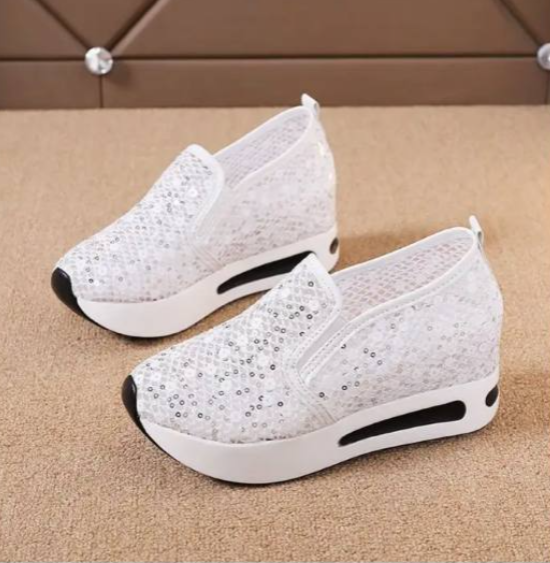 Lace Flats Platform Women Sport Shoes Mesh Breathable Sneakers 2023 Summer New Casual Sandals Running Beach Rocking Dance Shoes