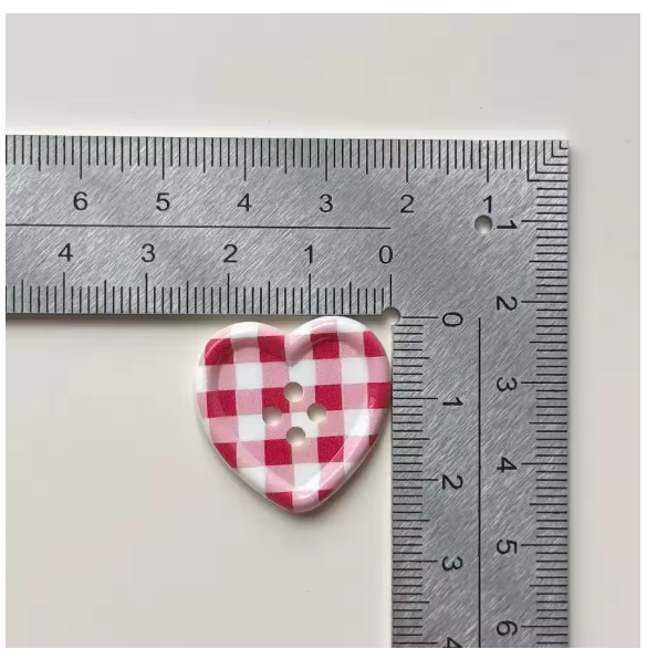 10Pcs Japanese Cute Plaid Heart Shaped Button Girls Wool Coat Cardigan DIY Sewing Decoration Women's Clothing Sewing Accessories
