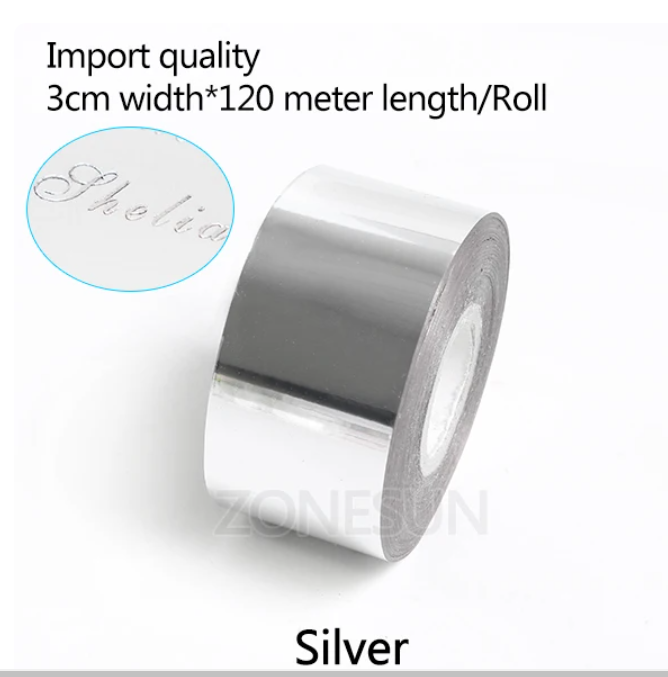 ZONESUN 3CM Rolls PVC Foil Paper Hot Foil Stamping Paper Heat foil transfer Anodized Gilded Paper