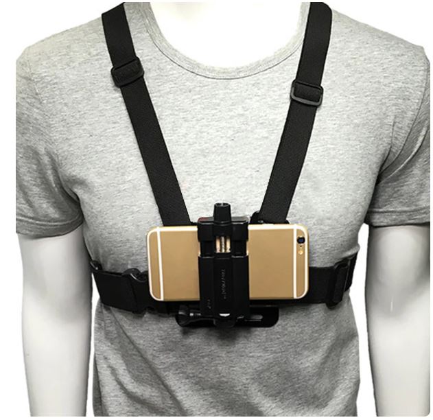 Adjustable Mobile Phone Chest Mount Harness Strap Holder Universal Chest Body Harness Phone Clip Holder for Cellphones