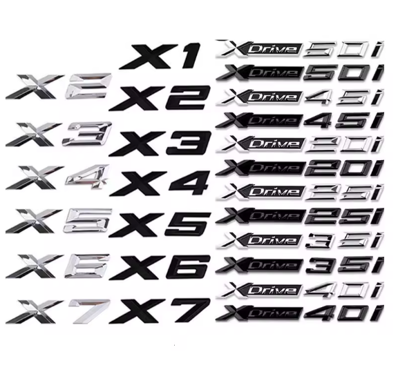 XDrive 20i 25i 28i 30i 35i 40i 48i 50i 30d 35d 40d 48d 50d for BMW X1 X2 X3 X4 X5 X6 X7 Car Fender Emblem Badge Trunk Sticker