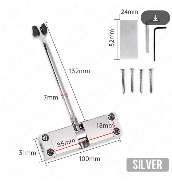 KAK Stainless Steel Automatic Spring Door Closer Door Closing Device Can Adjust The Door Closing Device Furniture Door Hardware