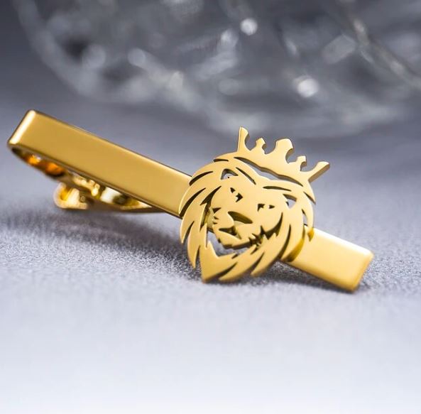 Trendy Crown Lion Tie Clip Stainless Steel Men Animal Hip Hop Party Accessories Business Suit Tie Clip Wedding Jewelry for Groom