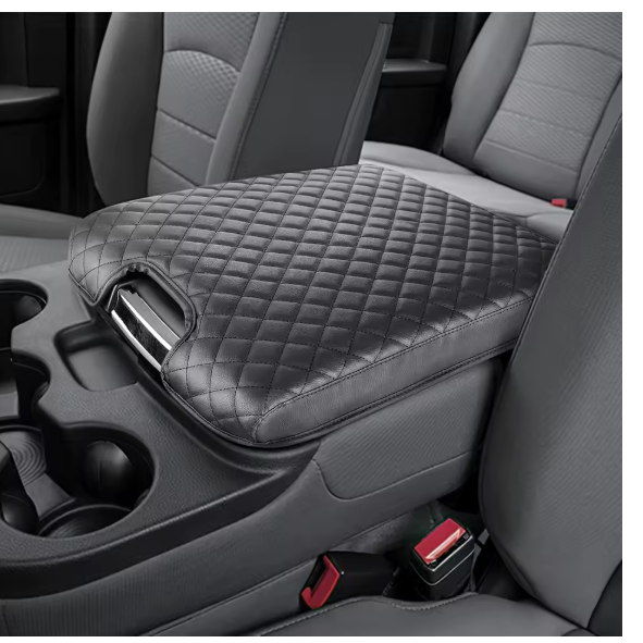 Center Console Cover Compatible with 2013-2018 Ram 1500 & 2013-2024 Ram 2500/3500/1500 Armrest Cover Leather Arm Rest Covering