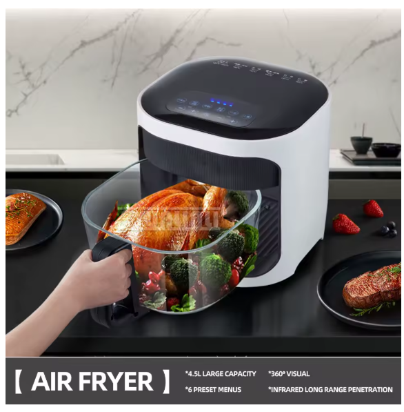 Intelligent Deep Fryer Visual Air Fryer Automatic Large Capacity Fritadeira Sem Oleo