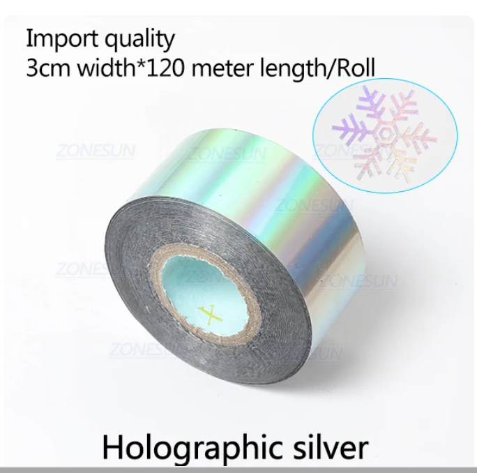 ZONESUN 3CM Rolls PVC Foil Paper Hot Foil Stamping Paper Heat foil transfer Anodized Gilded Paper