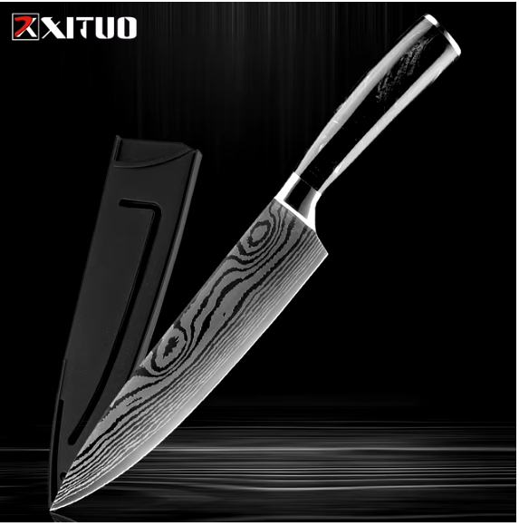 Chef Knife,8 Inch Professional Kitchen Chef Knife German Stainless Steel Ultra Sharp Kitchen Knife Chefs Knives Ergonomic Handle