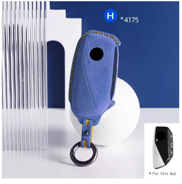 Suede Car Remote Key Case Cover Shell for BMW 7 Series 735i 740Li X7 X1 U11 2023 I7 G07 LCI XM Keychain Key Shell