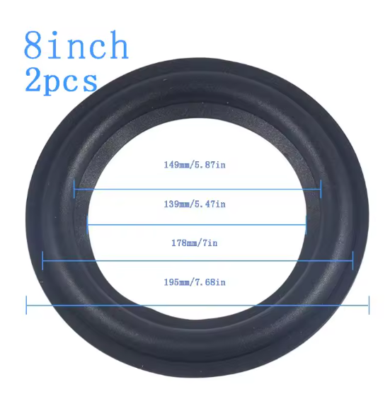 P82F 4/5/6.5/8/10/12 Inch Universal High Elasticity Speaker Surround Repair Woofer Edge Replacement Rubber