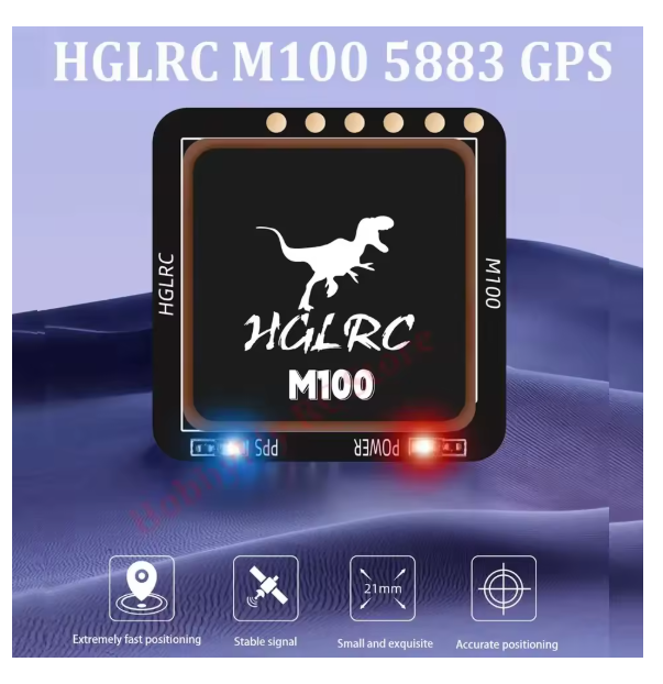 HGLRC M100-5883 M10 GPS Module with Compass Ceramic Antenna on-board LED Indicators 21x21mm for RC Airplane FPV Long Range