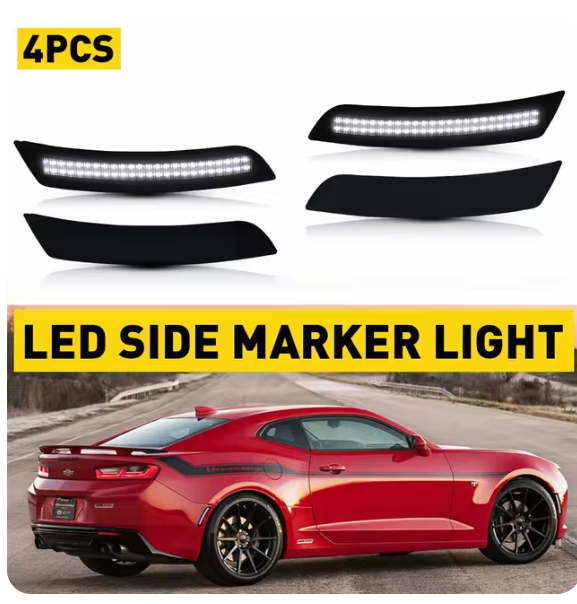 4Pcs Front Rear White LED Fender Light for Chevrolet Camaro 2016 2017 2018 2019 2020 2021 Accessories Bumper Side Marker Light