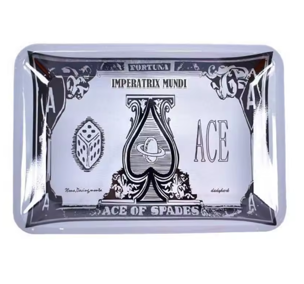 7x5" Metal Tinplate Tray Ashtray Plate Smoke Accessory Container Smoking Accessories Storage Trays Various Patterns 18x12.5cm