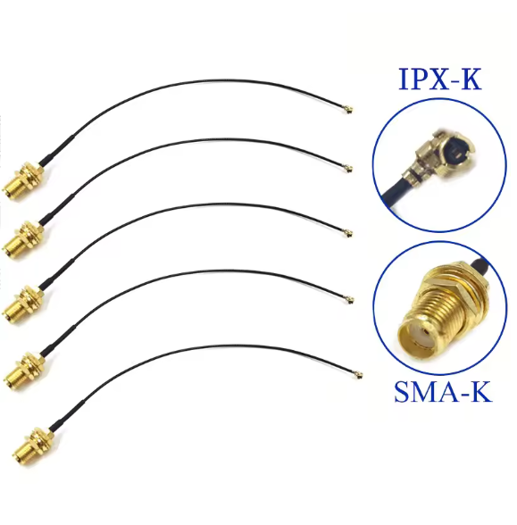100Pcs SMA Connector Cable Female to uFL/u.FL/IPX UFL to SMA Female RG1.13 Antenna RF1.13 Cable Assembly RP-SMA-K