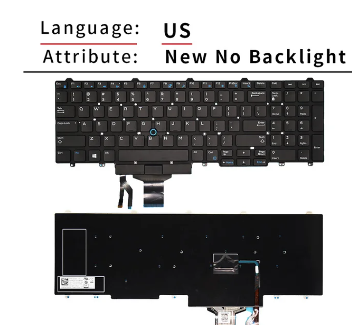 Russian US Keyboard For Dell Latitude E5550 E5570 E5580 E5590 E5591 P53F Precision M3510 3520 7510 7710 7720 7520 Backlight