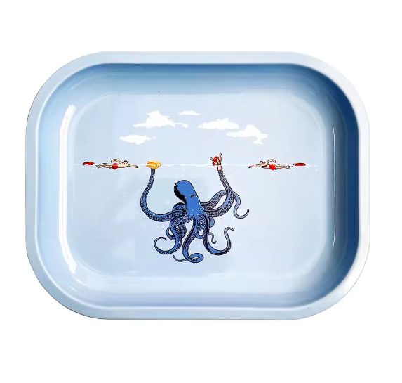 180*140mm Storage Case Metal Tray Rolling Tinplate Smoking Accessories Snack Dried Fruit Organizer Dessert Food Plate