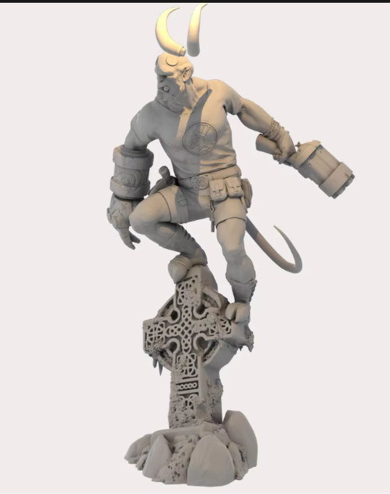 1/24 Scale Full Height 120mm Resin gift Figure Resin Model Kit Demon Warrior Hellboy Armed styling Unassembled and Unpainted