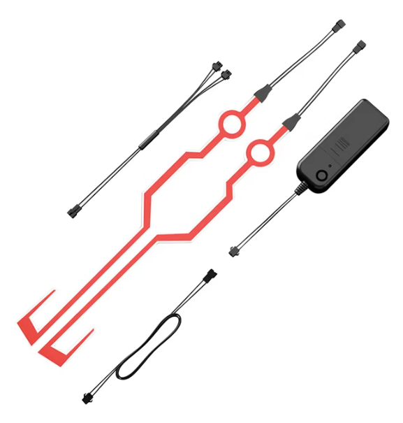 4-in-1 LED Cold Light Motorcycle Bike Helmet Strip Sticker Waterproof Warning Lights Waterproof Sticker 4 Flashing Accessories