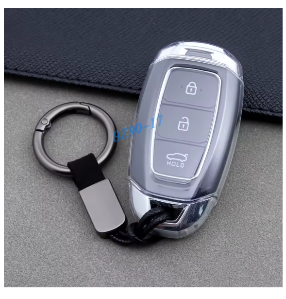 Fully Transparent Car Smart Key Cover Case For Protector Compatible With Hyundai Elantra GT Palisade Venue Santa FeVelosterKona