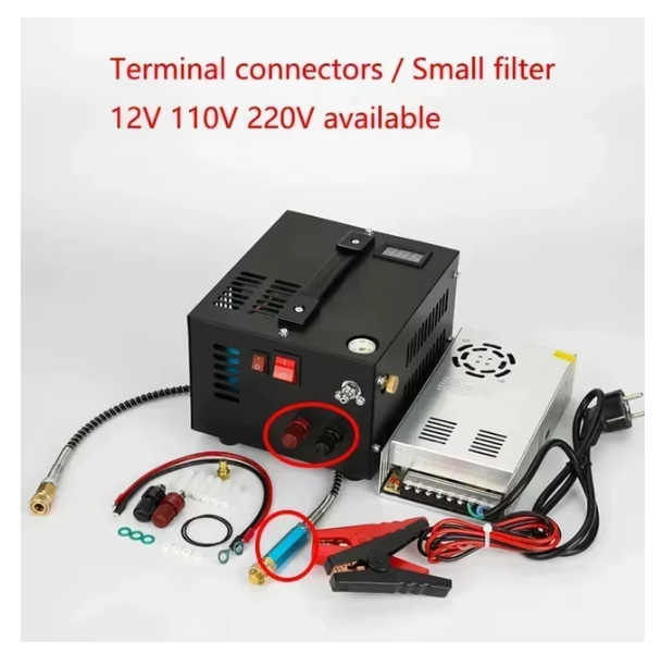 300bar 4500Psi 30Mpa Refilling Air Compressor 12V 110V 220V For Hunting Diving Air PCP Pump Car Pump Compressor Motorcycle Tyre